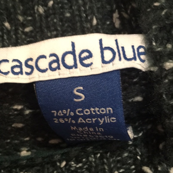 Cascade Blue Funnel Neck Sweater NWT S - Picture 2 of 2